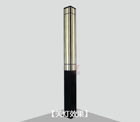 (QDJGDZ-021)現(xiàn)代簡約方形園林景觀燈柱關燈效果
